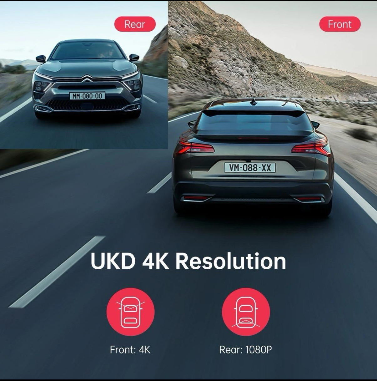 LINGDU D600 4K Dash Cam | GPS, 5G Wi-Fi, Motion Detection, 24-Hour Parking Monitor