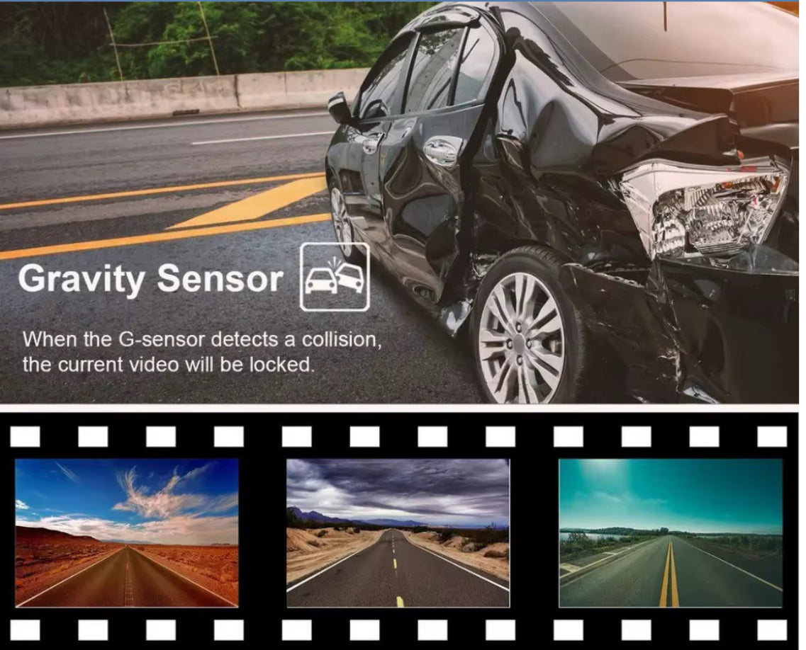 Black Box Video Recorder 4-Channel Dash Cam with 2-Inch IPS Screen, 4 Cameras, and Night Vision Features