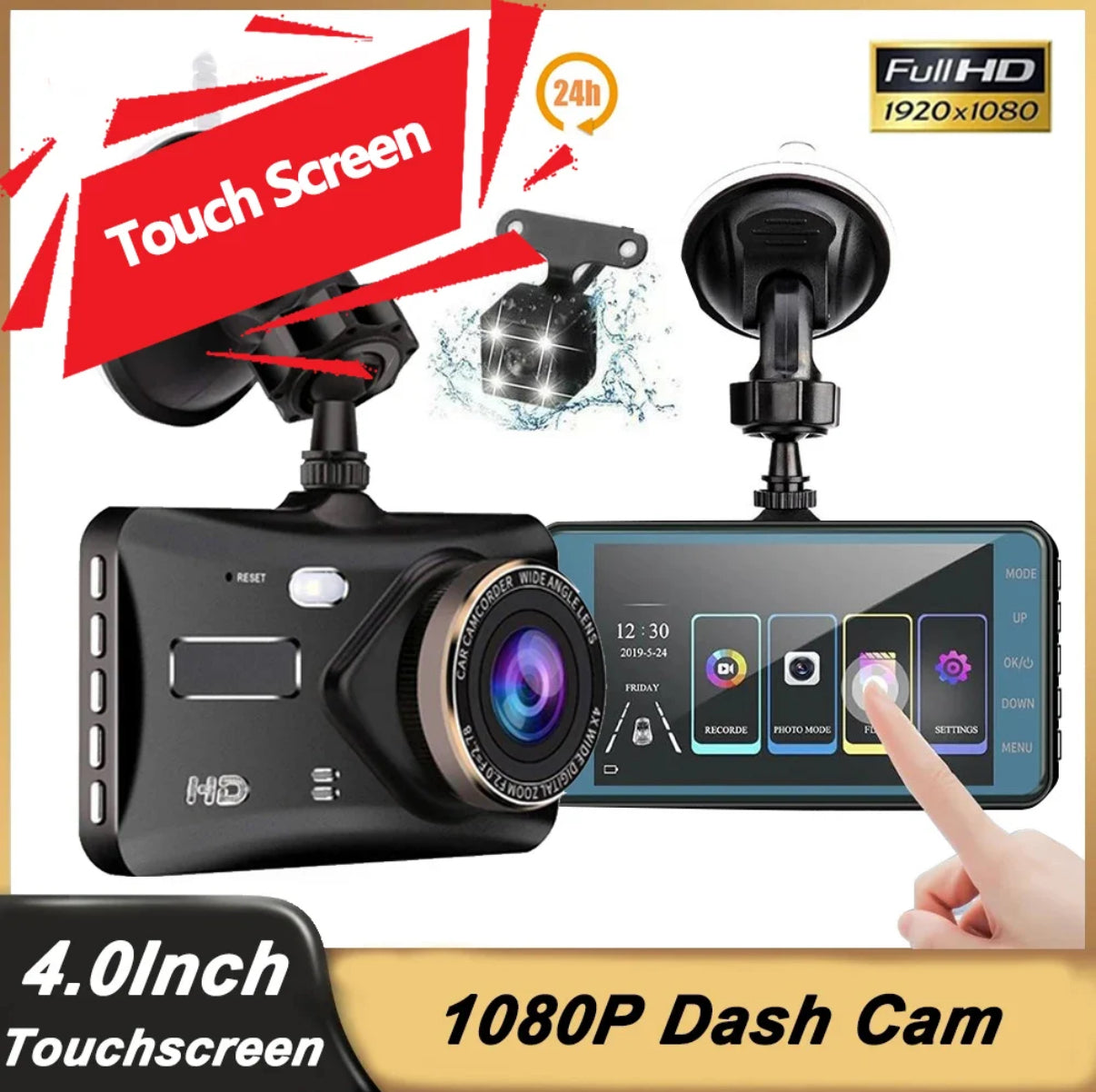 Dash Cam 1080P Full HD
Touchscreen Dash Cam
Front and Rear Camera
32GB SD Card Included
Night Vision Dash Cam
Loop Recording
Wide-Angle Dash Cam
G-Sensor & Parking Mode
Best Dash Cam for Cars
Easy Install Dash Cam


