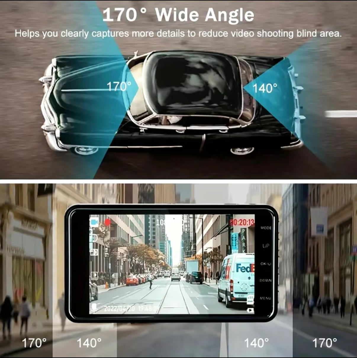 Dash Cam 1080P Full HD
Touchscreen Dash Cam
Front and Rear Camera
32GB SD Card Included
Night Vision Dash Cam
Loop Recording
Wide-Angle Dash Cam
G-Sensor & Parking Mode
Best Dash Cam for Cars
Easy Install Dash Cam